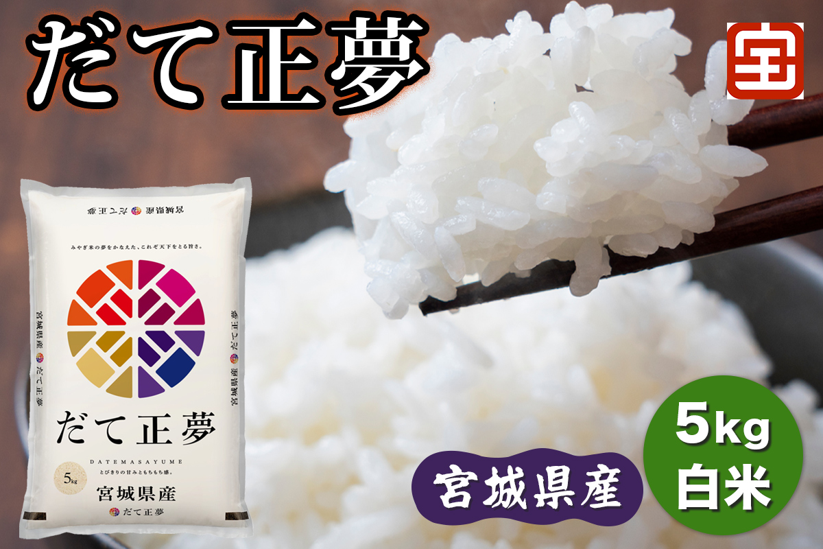 令和7年産 宮城県産 だて正夢 5kg (白米)｜2025年 宮城産 米 精米 白米 お米 米 こめ コメ 伊達正夢 だて 正夢 まさゆめ 宮城米 ふるさと納税 新米 [0347]