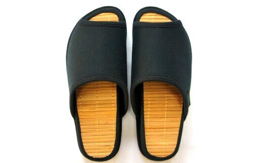 D型セノーテニット竹炭スリッパ　ブラック＜女性用Ｍサイズ（約24cmまで）＞　【04301-0360】