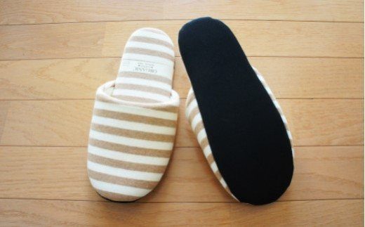オーガニックコットンソフトスリッパ　M（約24cm）・Lサイズ（約27cm）2足セット　【04301-0351】