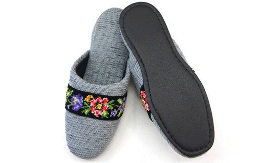 シェニールモール織吊込スリッパ（約25cmまで）＜カラー：グレー＞　【04301-0365】