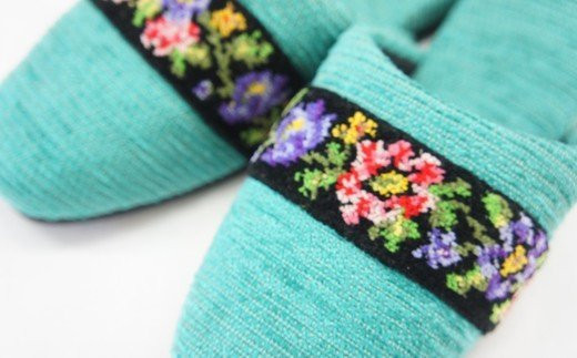 シェニールモール織吊込スリッパ（約25cmまで）＜カラー：グリーン＞　【04301-0365】