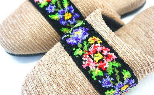 シェニールモール織吊込スリッパ（約25cmまで）＜カラー：ベージュ＞　【04301-0365】