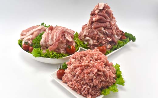 ＜蔵王町産＞JAPAN X　豚肉バラエティセット 3.2kg  　豚肉 豚 ブランド豚 小分け 豚小間 豚こま ひき肉 切落し 豚バラ 豚ロース ジャパンエックス 蔵王 人気 　【04301-0366】