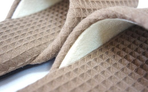 太ワッフルソフトスリッパFサイズ（約24.5cmまで）2足セット　【04301-0349】