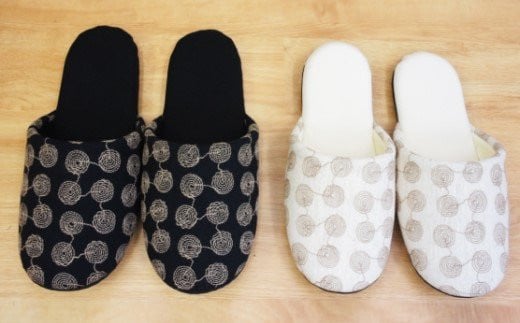 麻６重丸ソフトスリッパ　M（約24cm）・Lサイズ（約27cm）２足セット　【04301-0352】