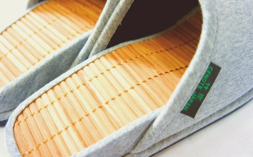 D型セノーテニット竹炭スリッパ　グレー＜婦人用Ｍサイズ（約24cmまで）＞　【04301-0359】