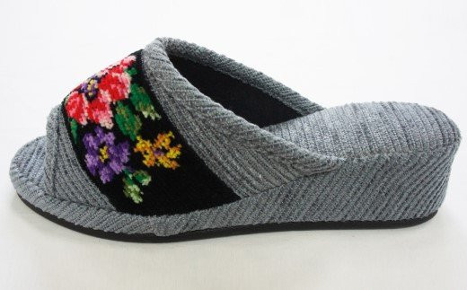 シェニーモール織ヒールスリッパ（約23.5cmまで）＜カラー：グレー＞　【04301-0364】