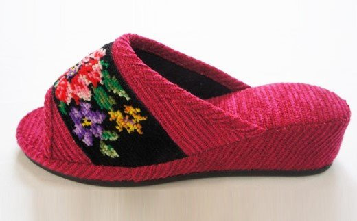 シェニーモール織ヒールスリッパ（約23.5cmまで）＜カラー：レッド＞　【04301-0364】