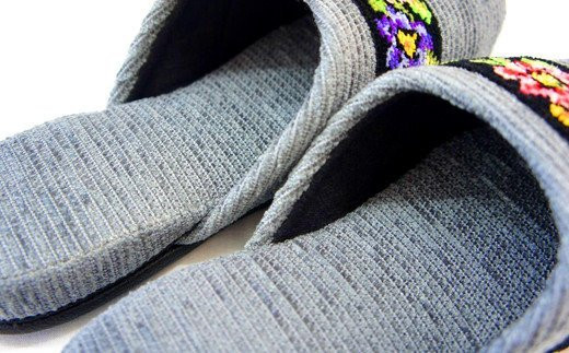 シェニールモール織吊込スリッパ（約25cmまで）＜カラー：グレー＞　【04301-0365】