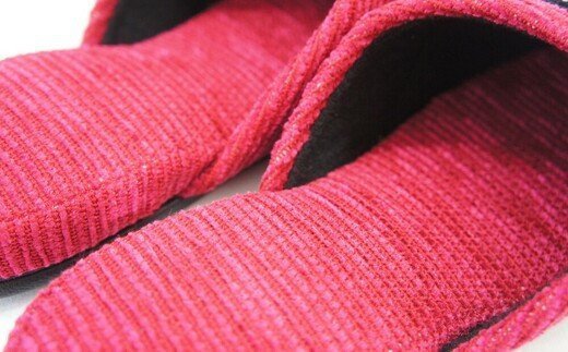 シェニールモール織吊込スリッパ（約25cmまで）＜カラー：レッド＞　【04301-0365】