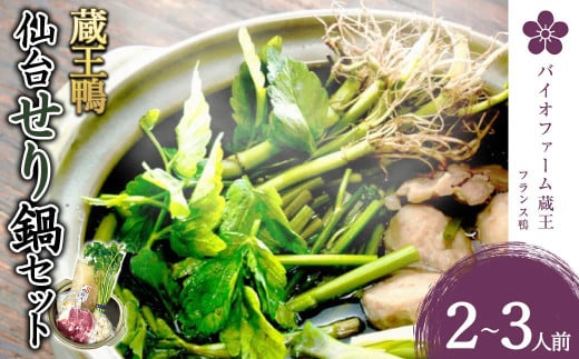 蔵王鴨 仙台せり鍋セット2～3人前　【04301-0121】 鍋 せり鍋 鍋セット せり 鴨 簡単 本場 お取り寄せグルメ 蔵王