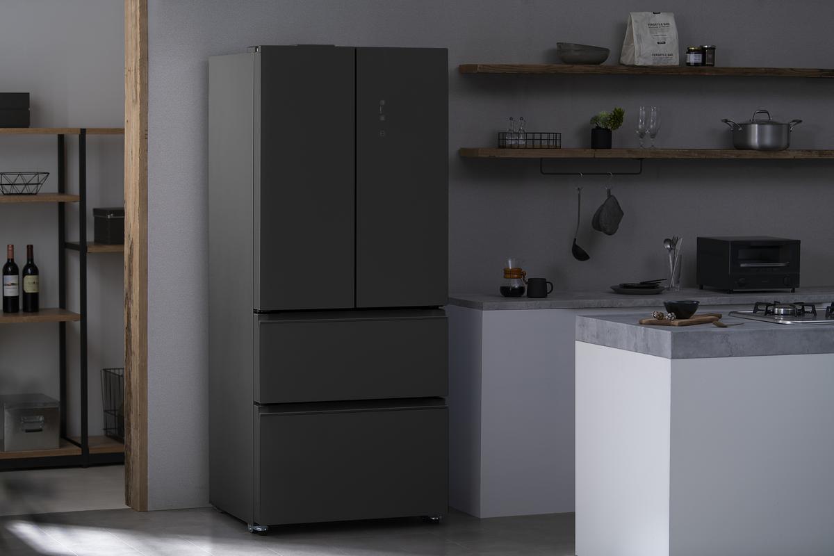 冷蔵庫 冷凍冷蔵庫 418LIRGN-42A-Bブラック大型 フレンチドア アイリスオーヤマスリム ファン式 冷蔵 冷凍庫 150L 大容量 スタイリッシュ 自動霜取りタッチパネル 新生活 一人暮らし