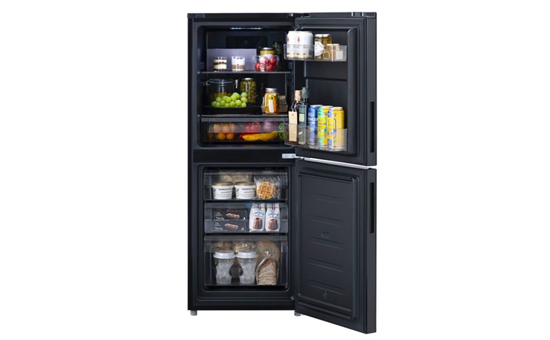 冷凍冷蔵庫 153L IRSN-BLK15A-B ブラック 冷蔵庫 2ドア アイリスオーヤマ ファン式 自動霜取り スリム 冷蔵 冷凍庫 薄型 右開き 急冷モード 新生活 一人暮らし