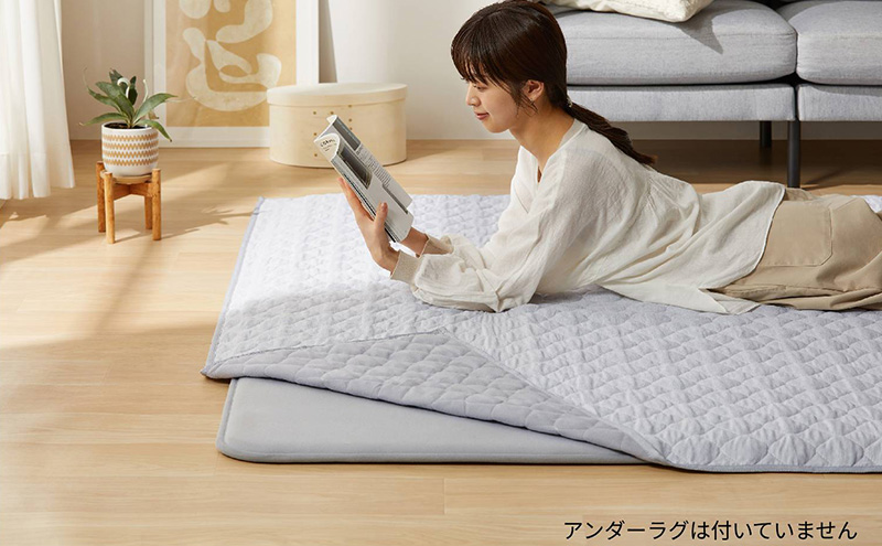 はがして洗える Hagash カバー杢キルト HAGCM-1318 グレー ラグ カバー 約1.5畳 洗える 洗濯機 おしゃれ カーペット ラグマット オールシーズン キルト 一人暮らし リビング アイリスオーヤマ ハガッシュ Hagash カバーラグ