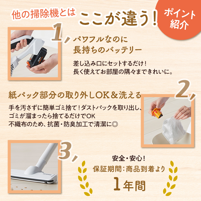 掃除機 充電式スティッククリーナー JCL108 ホワイト 10.8v 紙パック コードレス スティック アイリスオーヤマ スティッククリーナー 家電 クリーナー 軽量 吸引 リビング