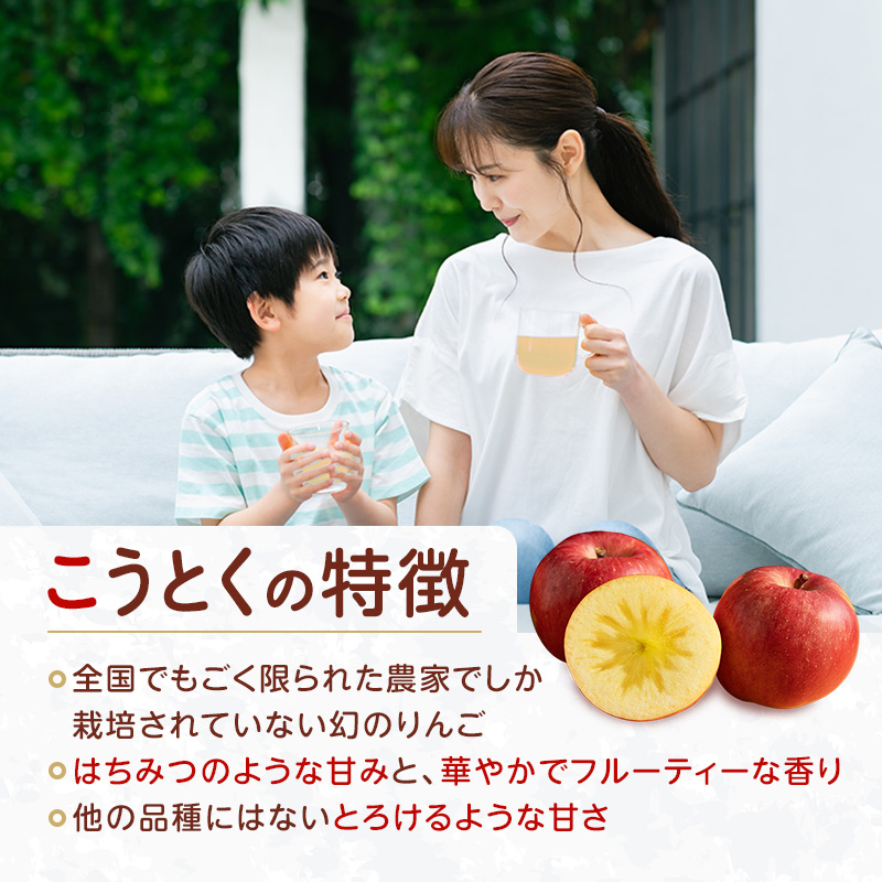大河原産「こうとく」りんごジュース 300ml×20本 りんご リンゴ 林檎 ジュース りんごジュース リンゴジュース 飲み物 飲料 果実飲料 フルーツ 果物 くだもの ドリンク 大河原町