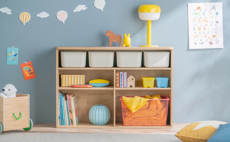 収納棚 ラウンドシェルフ RUSR-97W ナチュラル/ライトベージュ おもちゃ 収納 ラック ボックス アイリスオーヤマ おしゃれ おもちゃ箱 絵本棚 おもちゃ棚 キッズ 子ども シェルフ 北欧 収納棚 子供部屋 ケース 入学 入園 ラウンドシェルフ TV台