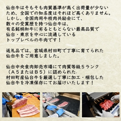 【A5仙台牛】サーロインステーキ ブロック 約1.0kg(約1000g×1)【配送不可地域：離島】