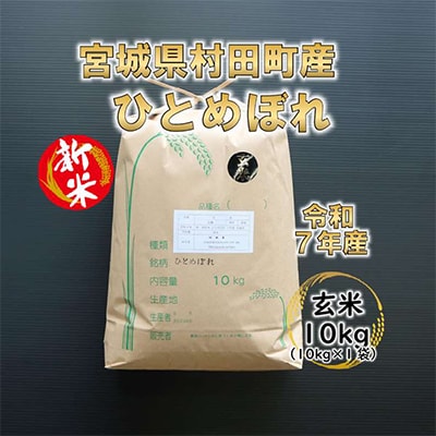 【新米】令和7年産 ひとめぼれ 玄米10kg 宮城県村田町産