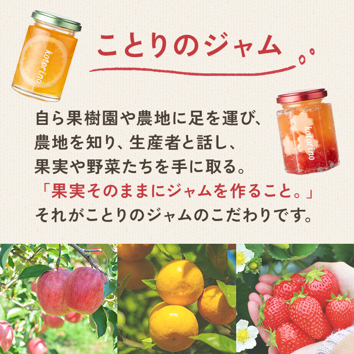 国産果実ジャム 季節のおすすめ×3個セット (マーマレード いちご さくらんぼ 白桃 いちじく パイナップル キウイ りんご 野菜 花 など)【ことりの】sh095