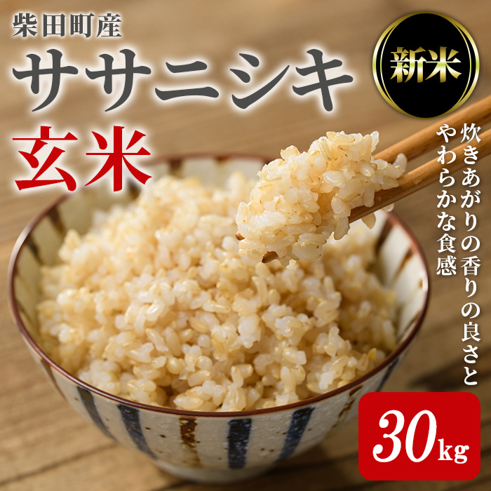 【令和7年産 新米】ササニシキ 玄米 30kg 柴田町産 お米 おこめ 米 コメ ご飯 ごはん おにぎり お弁当 【農業組合法人葉坂希望の郷】sh106