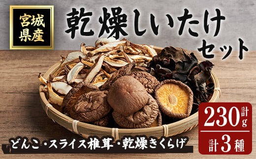 乾燥しいたけセット 乾燥椎茸 乾燥しいたけ 椎茸 シイタケ どんこ 木耳 キクラゲ きのこ キノコ 煮物 炊き込みご飯 お味噌汁 便利 【ほっとファーム株式会社】 sh036