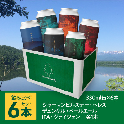 新クラフトビール飲み比べ6本セット【ForestBrewing醸造所】【配送不可地域：離島】