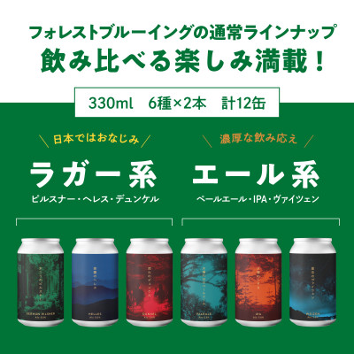 新クラフトビール飲み比べ 12本セット【ForestBrewing醸造所】【配送不可地域：離島】