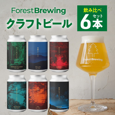 新クラフトビール飲み比べ6本セット【ForestBrewing醸造所】【配送不可地域：離島】