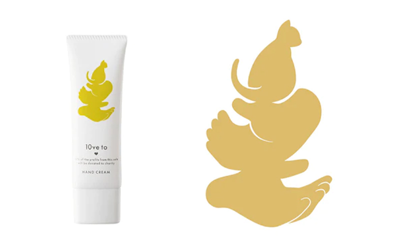 10ve to HAND CREAM　ラブトゥ ハンドクリーム　イエロー動物保護
