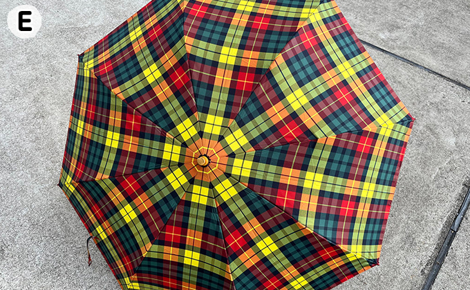 【西川洋傘加工所】1本1本職人の手作り・折傘チェック柄（共袋付）B