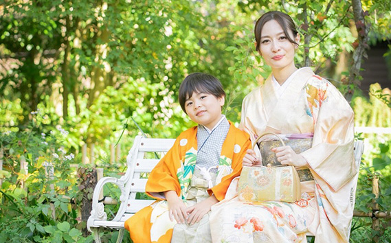 七五三衣装レンタル・お着付け　家族で和装＆ロケーション撮影付きプラン