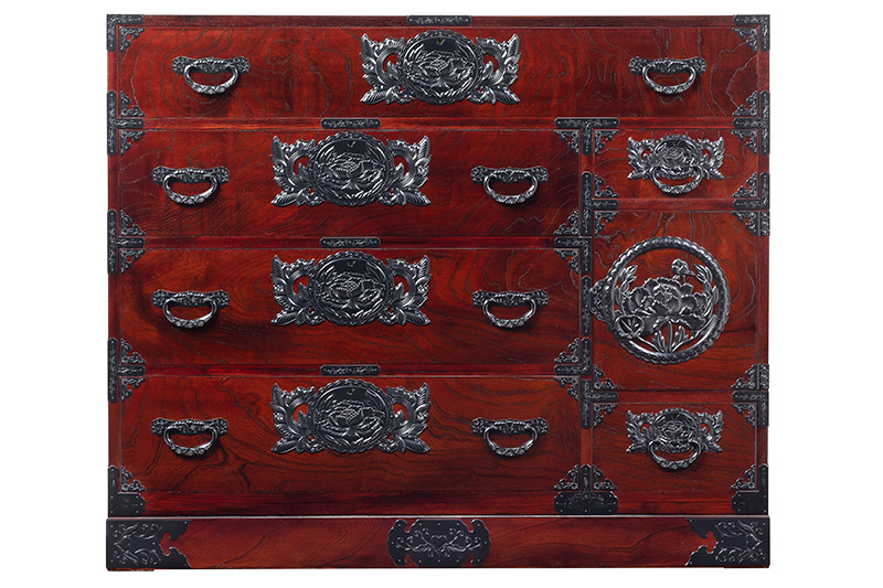 仙台箪笥 四尺野郎箪笥 拭き漆塗り (申込書返送後、1ヶ月～6ヶ月程度でお届け)