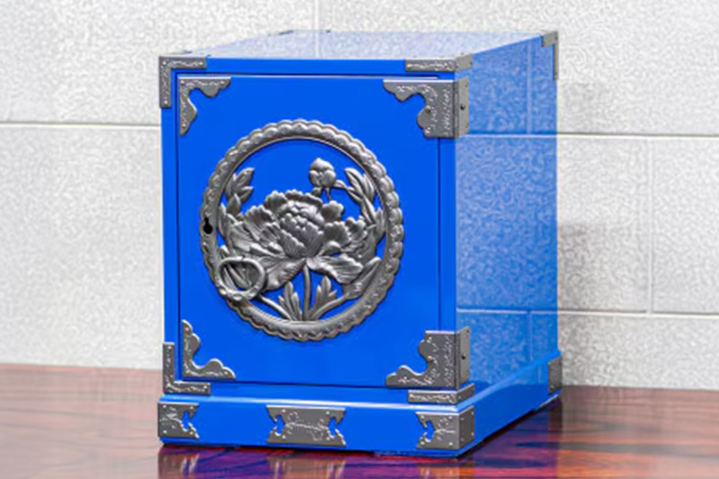 【ふるさと納税限定】 仙台箪笥 舟箪笥 藍色漆塗り KM-1D