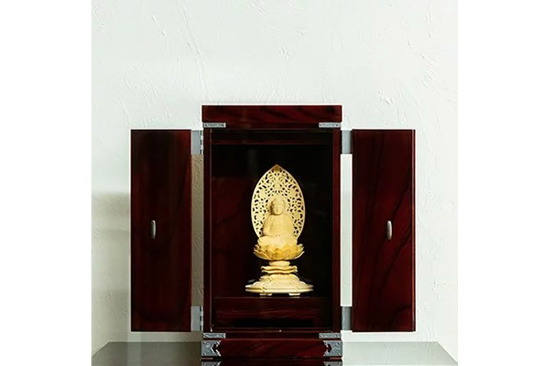 【仙台箪笥】仙台厨子 二枚扉 木地呂漆塗り KM-22D