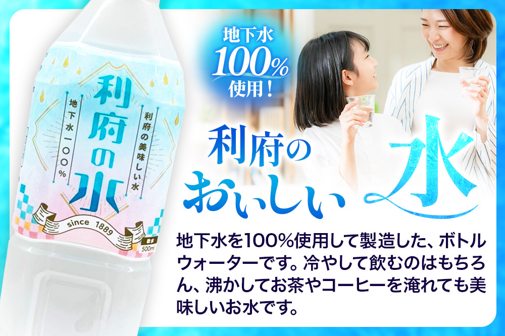 【利府の美味しい水】利府の水 地下水100％（500ml×24本入り）国産 ボトルウォーター