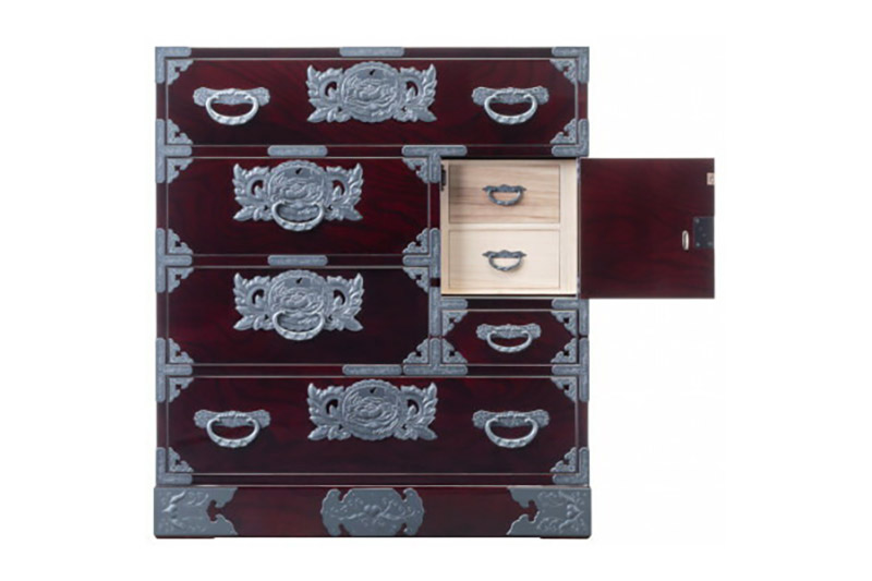 仙台箪笥 手許箪笥 木地呂漆塗り (申込書返送後、3ヶ月～8ヶ月程度でお届け)