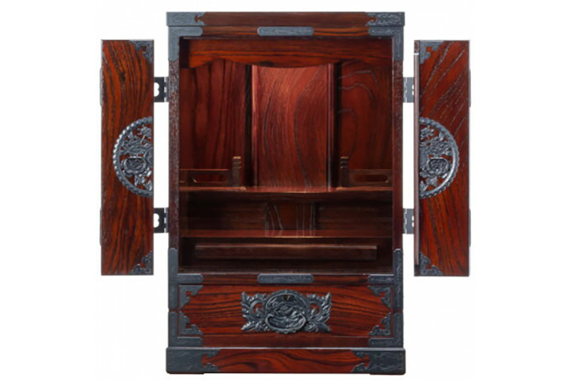 仙台箪笥 仙台仏壇23号 中2段 拭き漆塗り (申込書返送後、1ヶ月～6ヶ月程度でお届け)