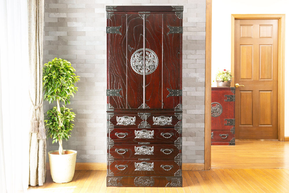 仙台箪笥 仙台仏壇55号(抽斗) 拭き漆塗り (申込書返送後、1ヶ月～6ヶ月程度でお届け) [仙台箪笥 タンス たんす 小型 高級 工芸品 伝統]