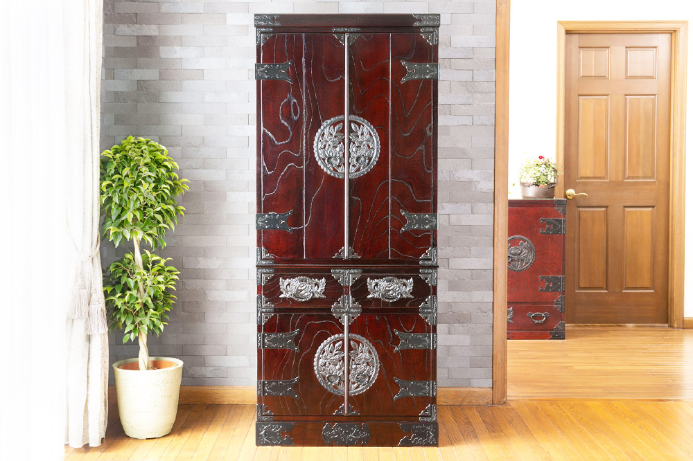 仙台箪笥 仙台仏壇55号(両開) 拭き漆塗り (申込書返送後、1ヶ月～6ヶ月程度でお届け)