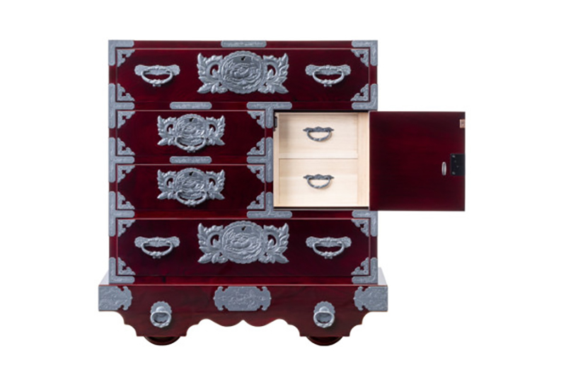 仙台箪笥 中型車箪笥 木地呂漆塗り (申込書返送後、3ヶ月～8ヶ月程度でお届け)