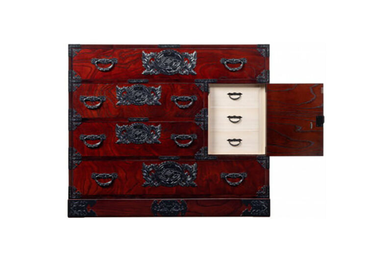 仙台箪笥 用箪笥 拭き漆塗り (申込書返送後、1ヶ月～6ヶ月程度でお届け) 欅産業 職人 おすすめ 船箪笥 [インテリア タンス 収納 家具 和 モダン 高級 和箪笥 小箪笥 伝統 工芸品 仏壇 仏具 神具 飾り棚 欅 漆塗 彫金 金具 装飾 仙台箪笥 船箪笥 舟箪笥 宮城 利府 欅産業]