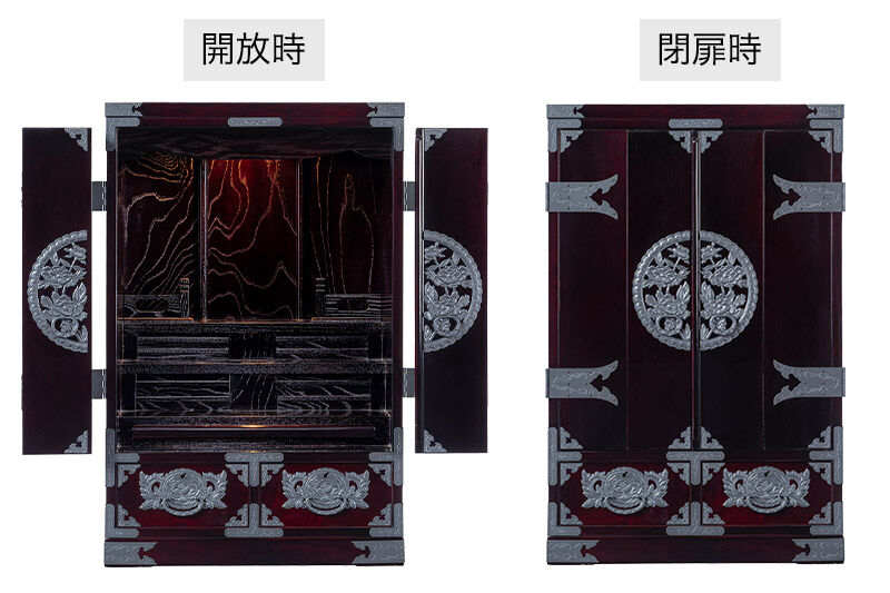 仙台箪笥 仙台仏壇31号 上置き 木地呂漆塗り KB-565D （申込書返送後、1ヶ月～6ヶ月程度でお届け） 欅産業 たんす 仏壇 家具 収納 インテリア [欅産業 仙台箪笥 仏具 神具 高級 工芸品 伝統]