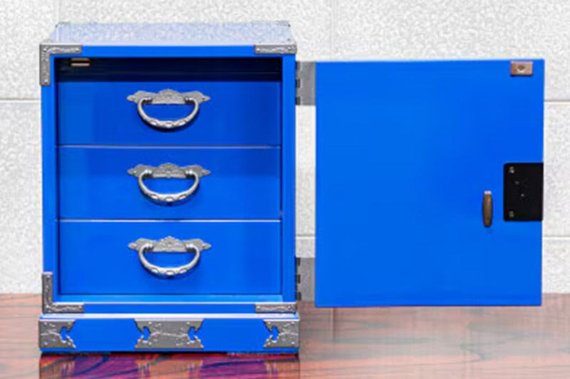 【ふるさと納税限定】 仙台箪笥 舟箪笥 藍色漆塗り KM-1D [仙台箪笥 タンス たんす 小型 高級 工芸品 伝統 贈答]