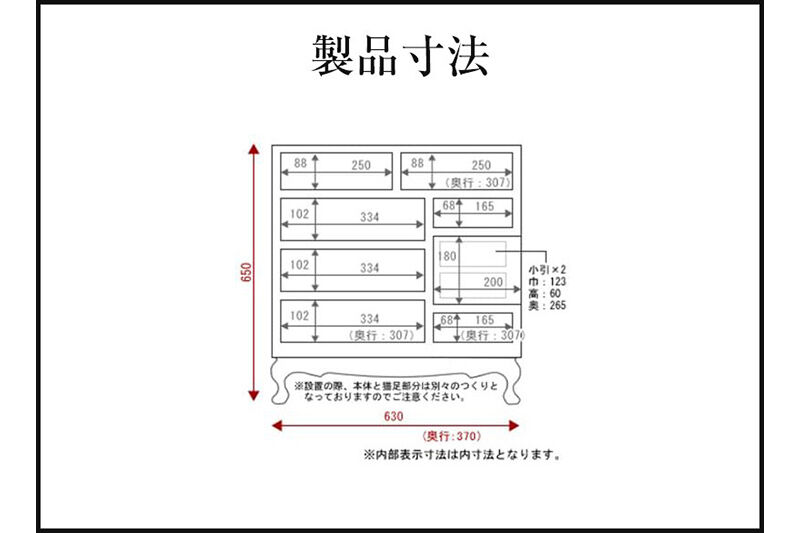 仙台箪笥 猫足チェスト 藍色漆塗り (申込書返送後、3ヶ月～8ヶ月程度でお届け) [仙台箪笥 タンス たんす 小型 高級 工芸品 伝統]