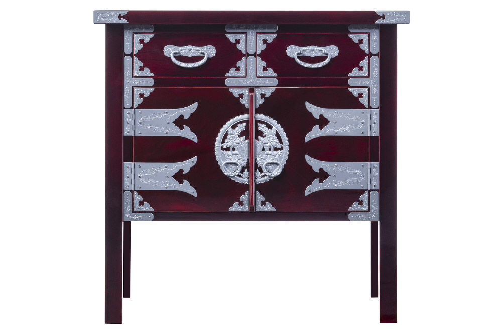 仙台箪笥 両開コンソール 木地呂漆塗り (申込書返送後、3ヶ月～8ヶ月程度でお届け) 欅産業 職人 おすすめ 船箪笥 [インテリア タンス 収納 家具 和 モダン 高級 和箪笥 小箪笥 伝統 工芸品 仏壇 仏具 神具 飾り棚 欅 漆塗 彫金 金具 装飾 仙台箪笥 船箪笥 舟箪笥 宮城 利府 欅産業]