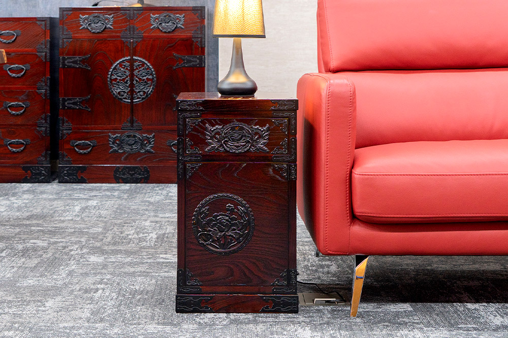 仙台箪笥 サイドチェスト 拭き漆塗り KC-320 （申込書返送後、1ヶ月～6ヶ月程度でお届け） 欅産業 たんす 家具 収納 インテリア