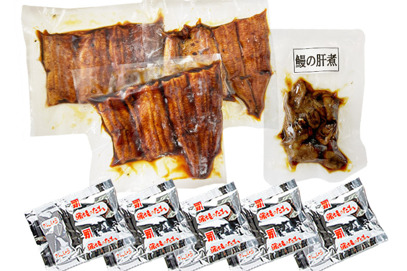 国産うなぎ蒲焼セット (約330g) 肝煮付き
