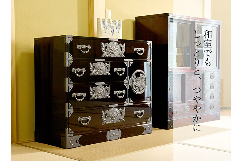 仙台箪笥 用箪笥 木地呂漆塗り (申込書返送後、3ヶ月～8ヶ月程度でお届け) [仙台箪笥 タンス たんす 小型 高級 工芸品 伝統]