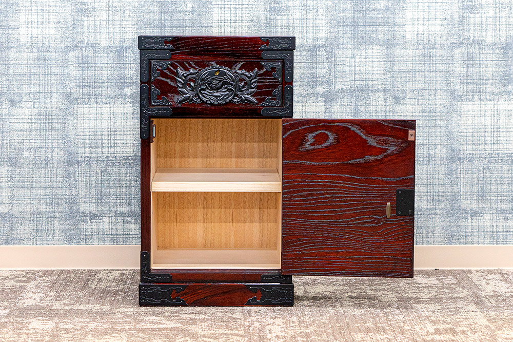 仙台箪笥 サイドチェスト 拭き漆塗り KC-320 （申込書返送後、1ヶ月～6ヶ月程度でお届け） 欅産業 たんす 家具 収納 インテリア